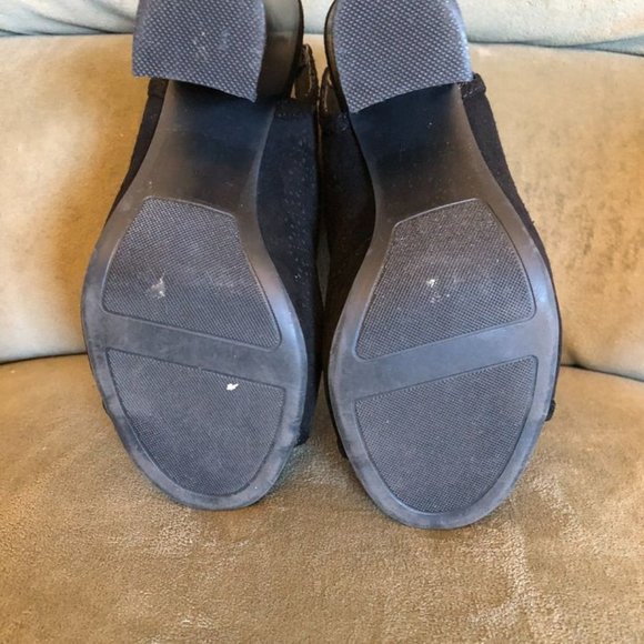 Women's 3-inch Black with Mesh Pattern High Heel Black Dress Shoe Size 5.5 - Picture 11 of 11